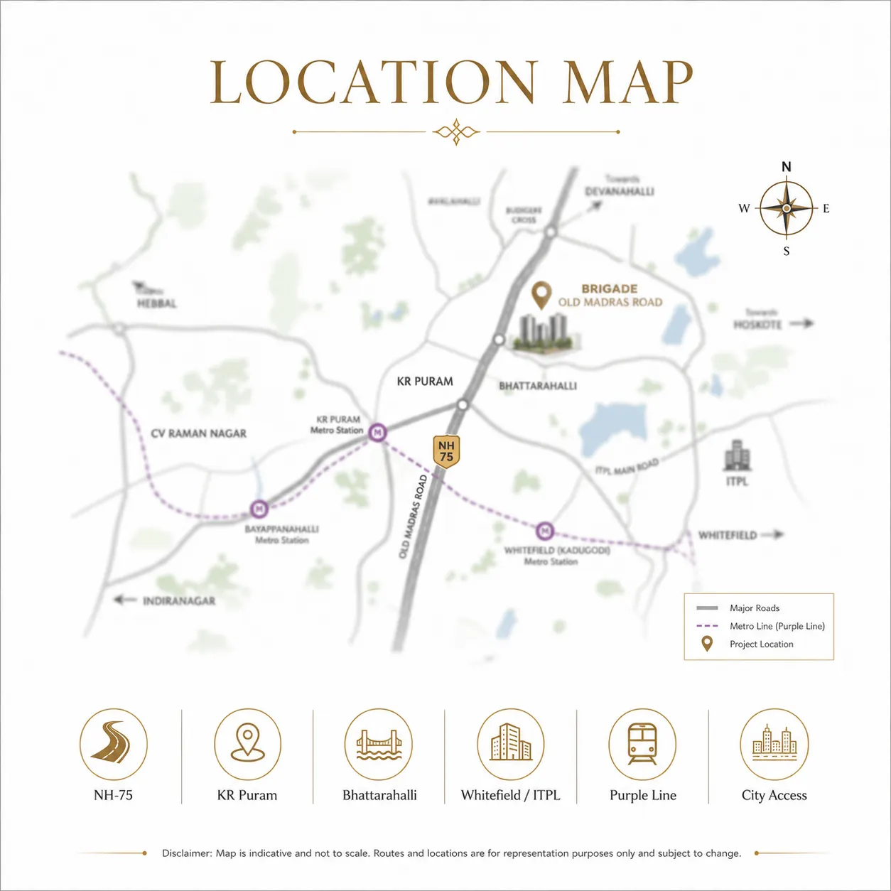 Brigade Old Madras Road location map Brigade Old Madras Road location map